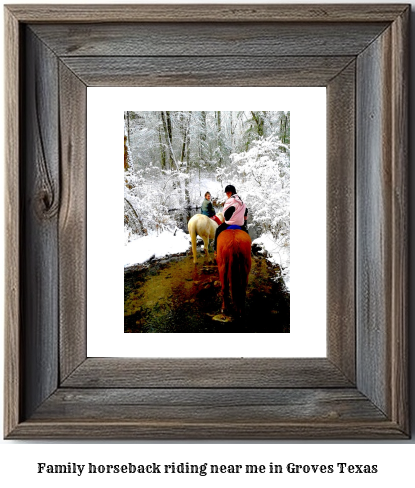 family horseback riding near me in Groves, Texas